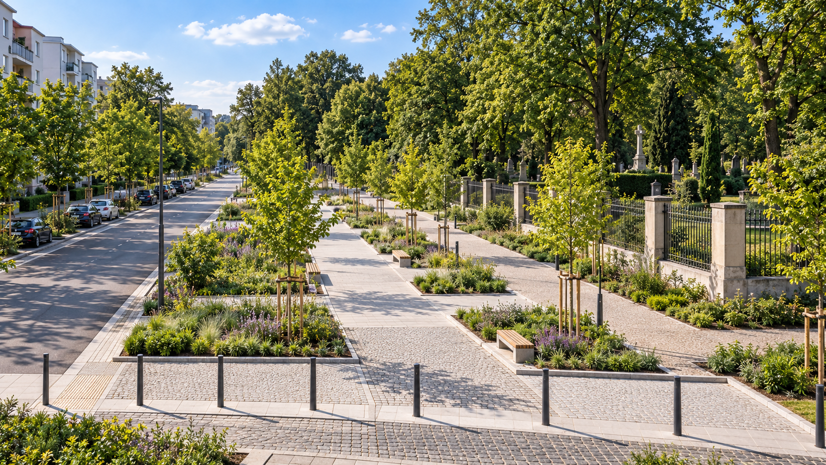 Projekt Teilentsiegelung Kanalstraße / Zentralfriedhof Lichtenberg